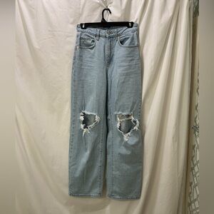 Wild Fable Light Blue Ripped Wide Leg Jeans